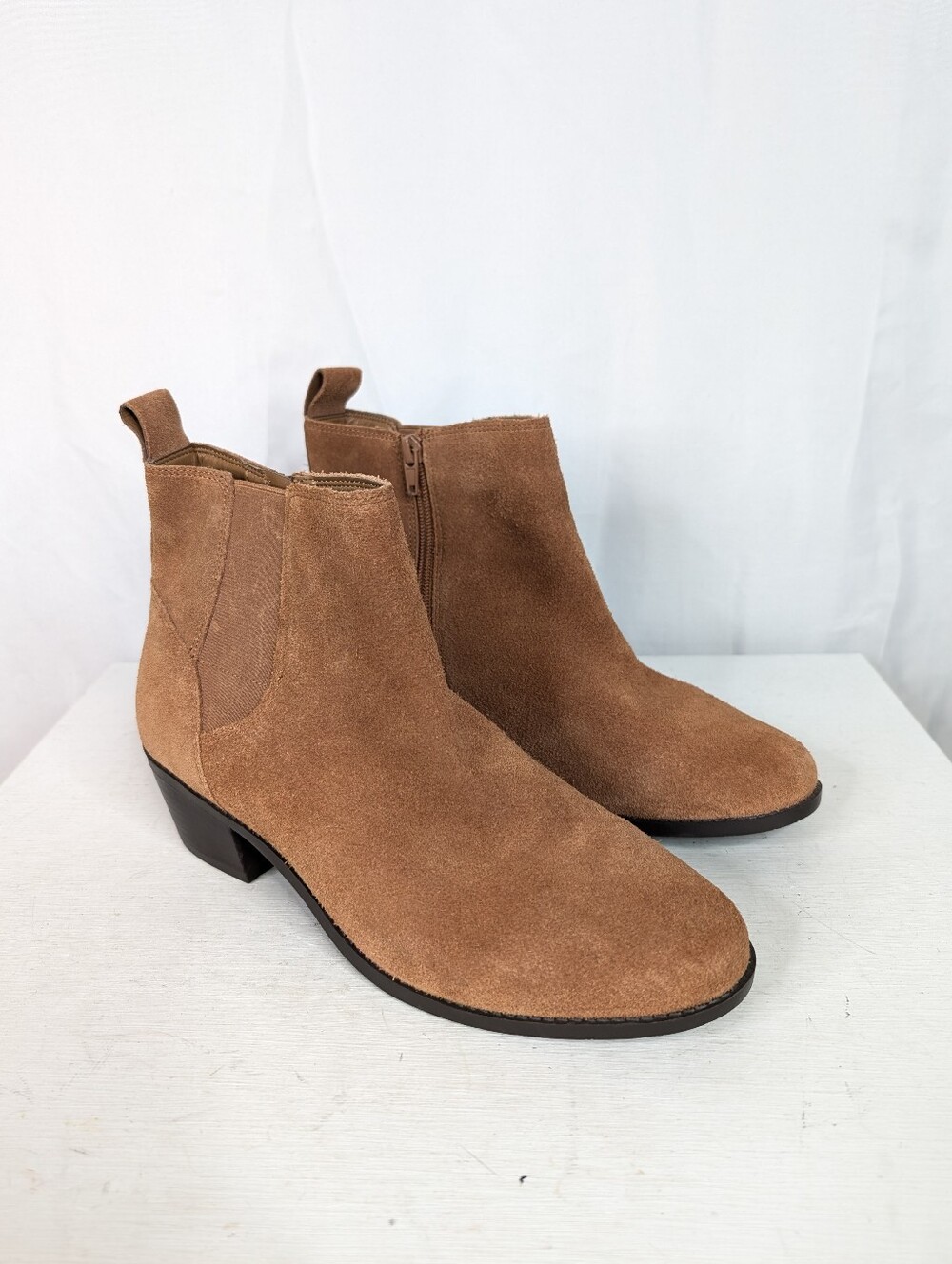 Vionic Roseland Cognac Suede Leather Ankle Booties - Size 9